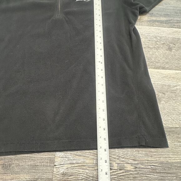 Eddie Bauer Black Mens LT Quarter Zip Polartec Fleece Pullover Sweatshirt Gorp - Picture 9 of 10